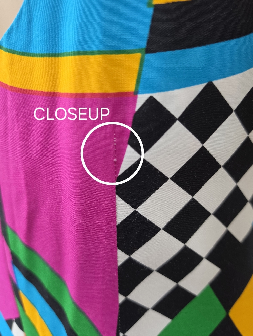 Vintage 80s Colorful Checkered Geometric Print Sleeveless Sheath Midi Dress - Picture 8 of 14